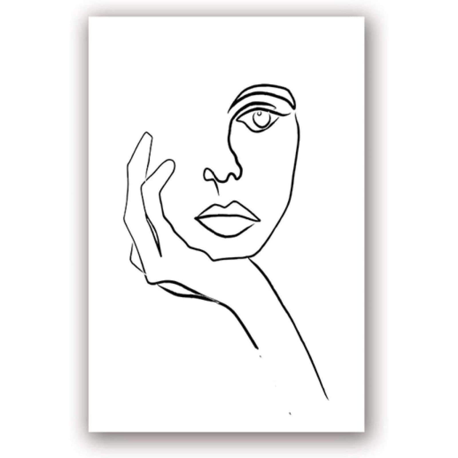 The Thinker Print Picasso Line Drawing Modern Poster Face Art